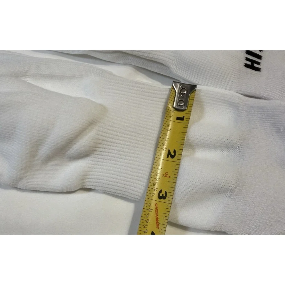 A0008-NEW 2-pk White Compression Soccer Socks Over The Calf Athletic Sports
